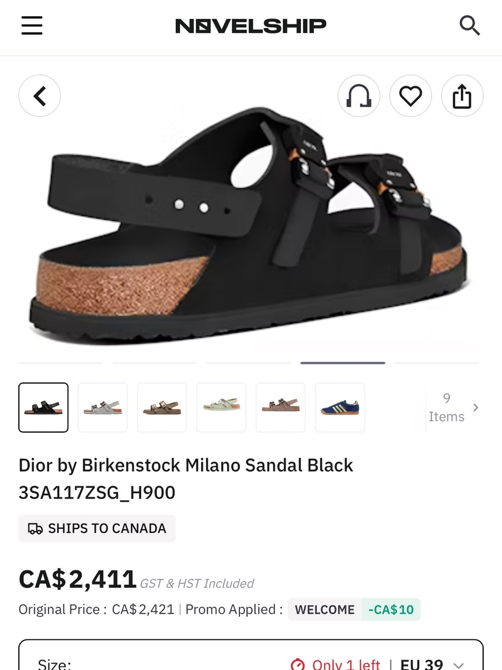 Limited Edition DiorxBirkenstock Milano size 39 - Picture 6 of 6